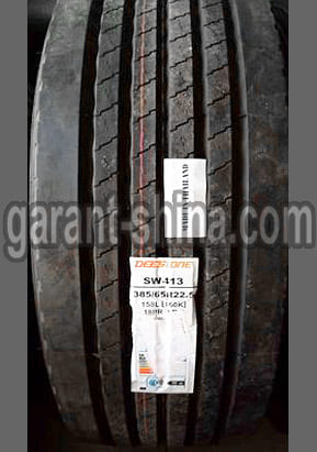 Deestone SW413 (руль/прицеп) 385/65 R22.5 160K(158L) 18PR - Фото протектора с этикеткой